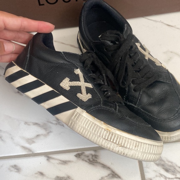 Off-White Black Vulcanized Sneakers Size 33” - Picture 3 of 8